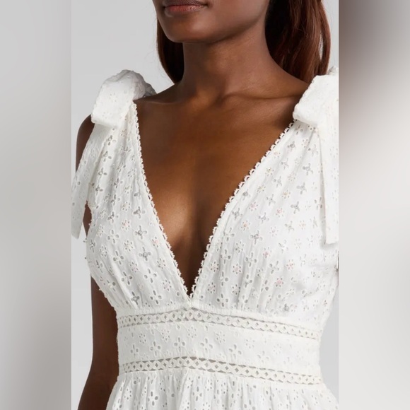 Cara Sequin Eyelet Cotton Cover-Up Mini Sundress - Picture 3 of 7